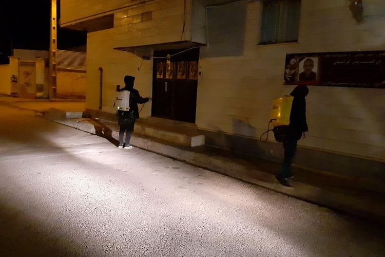 عکس | ضدعفونی معابر و تولید ماسک در صائین‌قلعه