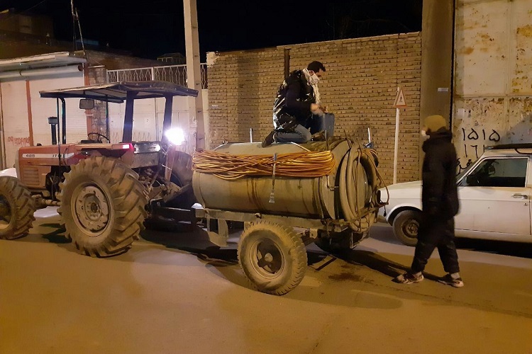 عکس | ضدعفونی معابر و تولید ماسک در صائین‌قلعه