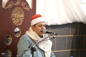 فیلم | تلاوت «احمد شحات» در محفل انس غرفه «آیات ابراهیمی»