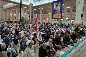 فیلم | تجمع پایانی راهپیمایی بزرگداشت قیام ۱۵ خرداد در حرم بانوی کرامت