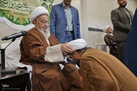 مراسم عمامه گذاری طلاب در روز میلاد پیامبر اسلام(ص)