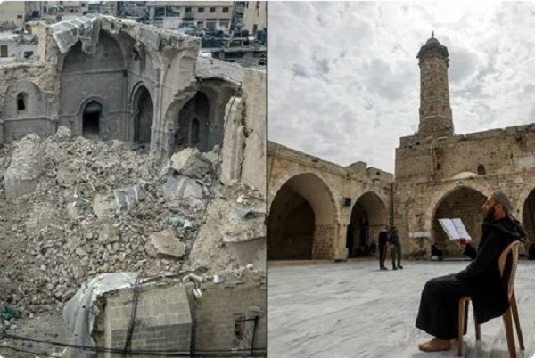 آغاز بازسازی مسجد العمری در غزه