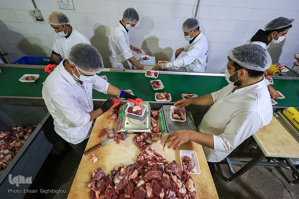 آغاز بسته بندی گوشت نذری حسینیه اعظم زنجان