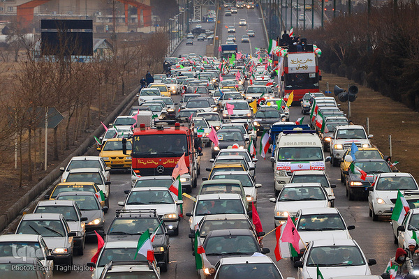 راهپیمایی خودرویی در زنجان