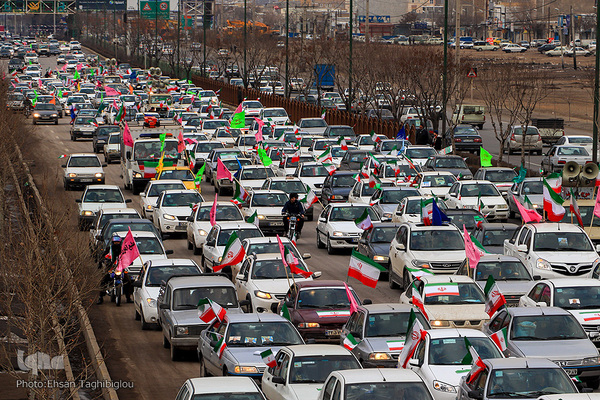 راهپیمایی خودرویی در زنجان