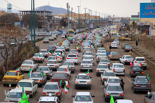 راهپیمایی خودرویی در زنجان