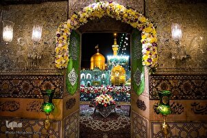 حرم مطهر رضوی- شب ولادت امام رضا(ع)